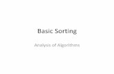 Basic Sorting - Computer Science › ~rlc › Courses › Algorithms › ClassNotes › BasicSorting.pdfBasic Sorting Analysis of Algorithms . Selection Sort • Find the smallest