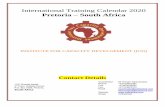 International Training Calendar 2020 Pretoria South …...International Training Calendar 2020 Pretoria – South Africa INSTITUTE FOR CAPACITY DEVELOPMENT (ICD) Contact Details 1101