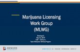 Marijuana Licensing Work Group (MLWG) · 2020-05-12 · delivery on January 2, 2020, and begin issuing permits for retail marijuana delivery on January 2, 2021. • Delivery of Regulated