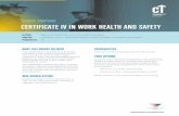 COURSE SNAPSHOT CERTIFICATE IV IN WORK HEALTH AND …...COURSE SNAPSHOT CMPETENCYTRAINING.CM PREREQUISITES There are no formal prerequisites for this course. YOUR OPTIONS Students