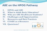 ABE on the HPOG Pathway - Capital Consulting Corporationevent.capconcorp.com/wp/hpog/wp-content/uploads/... · Who are ABE Healthcare students? Adult Basic Education – A component