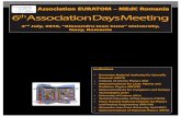 Association EURATOM – MEdC Romania th Association Days Meeting€¦ · 6th Association Days Meeting 2nd July, 2010, “Alexandru Ioan Cuza” University, Iassy, Romania Institutions