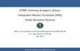 EVMS Training Snippet Library: Integrated Master Schedule (IMS) … · 2015-12-09 · Integrated Master Schedule Activi ty WBS CA CAM ORG WP Baselin e Baseline Finish 2013. Reviewing