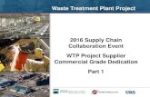Waste Treatment Plant Project 2016 Supply Chain ... · 2016 Supply Chain Collaboration Event WTP Project Supplier Commercial Grade Dedication ... Topics Providing Commercial Items