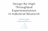 High Throughput Experimentation in Industrial Research · Design for High Throughput Experimentation in Industrial Research James N. Cawse . Cawse and Effect LLC