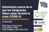 Información acerca de lo que los inmigrantes deben …...1-833-2-3463-4357, opción #2 para español, luego presione # 2 y luego # 1 Llame al Programa de Recursos Familiares para
