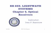 EE 233. LIGHTWAVE SYSTEMS Chapter 4. Optical Receiversee233/sp06/lectures/Chap_4_Optical... · 02/14/06 EE233. Prof. Kaminow 1 EE 233. LIGHTWAVE SYSTEMS Chapter 4. Optical Receivers