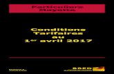 Conditions Tarifaires au 1er avril 2017 · 2017-07-17 · Particuliers Mayotte - 2 - Mayotte Extrait standard des tarifs* ... Vous trouverez ci-après les tarifs des produits et services