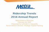 Ridership Trends 2016 Annual Report - › ... › board_meetings › 201702 › 2016annualride · PDF file Average Weekly . Peak & Off-Peak. 2006, 2015, 2016 (Thousands) Average Weekly