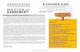 LOOSELEAF - University Of Maryland...LooseLeaf October 2018 Page LOOSELEAF A publication of the University of Maryland Extension Howard County Master Gardeners. 3300 NORTH RIDGE ROAD,