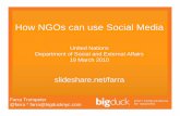 How NGOs can use Social Media - USEmbassy.gov€¦ · Farra Trompeter @farra * farra@bigducknyc.com How NGOs can use Social Media United Nations Department of Social and External
