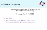 NC-SARA - Welcome · Executive Officer, NC- SARA. Alan Contreras, J.D., Senior Consultant, NC-SARA • The Current SARA Landscape ... • Branch Campuses • Provisional Status •