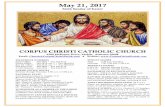 Sixth Sunday of Easter - Corpus Christi Parish · 2017-05-16 · Sunday, June 4, here at Corpus Christi Church newly-ordained Deacon Gilbert Pierre will serve as Deacon of the Mass