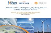 A Review of 2017 Categories, Eligibility, Criteria, and …...A Review of 2017 Categories, Eligibility, Criteria, and the Application Process Hosted by the U.S. EPA’s Green Power