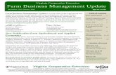 Virginia Cooperative Extension Farm Business Management Update · 2016-01-16 · Workshop: Galax March 7-8 Governor’s Conference on Agricultural Trade Farm Business Management Update
