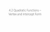 4.2 Quadratic Functions – Vertex and Intercept Form...2+ + 1. Opens up if >0,Opens down if