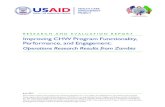 RESEARCH AND EVALUATION REPORT Improving CHW …...Operations research on improving CHW programs in Zambia iii EXECUTIVE SUMMARY ... Zambia’s large number and wide range of CHWs