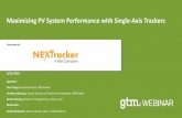 Maximizing PV System Performance with Single-Axis Trackers · 2020-05-01 · Presented By: 6/21/2018 Maximizing PV System Performance with Single-Axis Trackers Speakers: Dan Shugar,