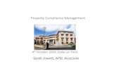 Property Compliance Management - Apse Sarah Jowett(1).pdf · Property Compliance Management 4th October 2019, Stoke on Trent Sarah Jowett, APSE Associate. ... Use a software system
