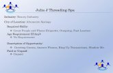 Julia J Threading Spa · 2019-04-08 · Industry: Beauty Industry City of Location: Altamonte Springs Required Skills: Great People and Phone Etiquette, Outgoing, Fast Learner. Age