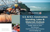 U.S. & N.C. Construction Spending, Labor & Materials Outlook · Materials Outlook State Construction Conference Raleigh, March 24, 2016 ... AGC Construction Outlook Survey, Jan. 2016