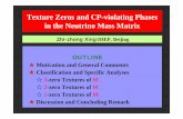 Texture Zeros and CP-violating Phases in the Neutrino Mass ... · Motivation and General Comments Strong experimental evidence in favor of neutrino oscillations (SK, SNO, KamLAND,