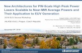 New Architectures for PW-Scale High Peak Power …New Architectures for PW-Scale High Peak Power Lasers Scalable to Near-MW Average Powers and Their Application to EUV Generation 2018
