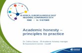 Academic honesty principles to practice · PDF file Academic honesty/integrity and the IB learner profile •IB learners strive to be “principled” (IB learner profile -revised