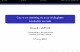 Cours de statistiques pour biologistes - Introduction aux ...mizrahi.u-cergy.fr/stat/presentation5.pdf · RappelsStudentDéﬁnitionsDiﬀérentstestsstatistiques Unexemple:Lejugestatisticien.