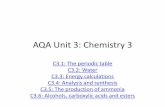AQA Unit 3: Chemistry 3 · colours when a crystal or a solution of a metal compound is held in a flame: –lithium compounds result in a crimson flame –sodium compounds result in