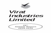Virat Industries Limitedviratindustries.com/virat-annual-Report-2018-19.pdf1 Virat Industries Limited 29th Annual Report N O T I C E NOTICE is hereby given that the 29th Annual General