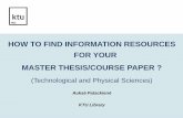 HOW TO FIND INFORMATION RESOURCES FOR YOUR MASTER … · Ebrary –Engineering&Technology collection includes more than 6800 e-books. Ebooks o EBSCOhost –Engineering&Technology