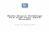 Rolls-Royce Holdings PLC Full-Year 2019 Results/media/Files/R/Rolls-Royce/... · 2020-03-10 · Rolls-Royce Holdings PLC 2019 Full-Year Results Friday, 28th February 2020 2 Introductions