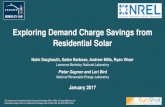 Exploring Demand Charge Savings from Residential Solar · – Solar can yield more significant demand charge savings if based, instead, on peak demand during a designated daytime