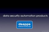 data security automation products - projectware · 2019-01-22 · marketing1@dsapps.com 408-940-5003 DSAPPS, based in California. Offering data security automation dashboards. Introducing