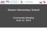 Stanton Elementary School - | mpdc...2014/06/11  · Stanton Elementary School Community Meeting June 11, 2014 BROOKLAND COMMUNITY MEETING – MARCH 23, 2013 AGENDA / GOALS • Team