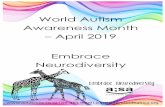 World Autism Awareness Month April 2019 Embrace Neurodiversityaut2know.co.za/wp-content/uploads/2018/11/Welcome... · World Autism Awareness Month 2019 Help us Fundraise Get families