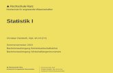 Titel der Präsentation in 38 Pt Bold - Hochschule Harz · 2016-06-20 · Statistik und Wahrscheinlichkeitslehre – Sichere deskriptive Analyse von Daten – Grundkenntnisse über