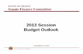 2013 Session Budget Outlook - Virginiasfc.virginia.gov/pdf/retreat/2012 Retreat/1A_2013 Budget Outlook (20… · Budget Outlook 2013 Session • Available resources will likely cover