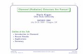 Diamond (Radiation) Detectors Are Forever! Harris …kagan/talks_info/IWORID04/...Diamond (Radiation) Detectors Are Forever! Harris Kagan Ohio State University IWORID 2004 July26-29,2004-Glasgow,UK