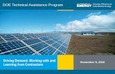 DOE Technical Assistance Program...TAP Blog Best practices and project resources •Facilitation of peer exchange On topics including: •Energy efficiency and renewable energy technologies