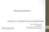 Sesión 11: Modelos de probabilidadSesión 11: Modelos de probabilidad José Aurelio Pina Romero Ja.pina@ua.es Bioestadística – Grado Enfermería UA- Departamento de Enfermería