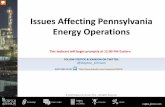Issues Affecting Pennsylvania Energy Operations · Robinson Township v. Commonwealth, 83 A.3d 901 (2013) • Pennsylvania Environmental Defense Foundation v. Commonwealth, 161 A.3d