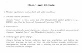 Ocean and Climate - University of California, Los …Ocean and Climate 1.Modern equilibrium: surface heat and water conditions 2.Decadal natural variability climate \noise" in time