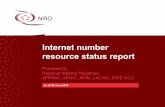 Internet number resource status report...Internet number resource status report 2 Experimental, 16 Local Identification, 1 Loopback, 1 Multicast, 16 Private Use, 1 Central Registry