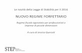 NUOVO REGIME FORFETTARIO - OAS Lazio · • Determinazione forfettaria del reddito imponibile con limite dei ricavi fissato per gli assistenti sociali pari a € 30.000; • Dal 01.01.