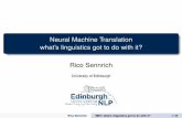 Neural Machine Translation what's linguistics got to do ...homepages.inf.ed.ac.uk/rsennric/tsd.pdf · a new challenger appears: neural machine translation requires minimal domain