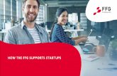 HOW THE FFG SUPPORTS STARTUPS · -Network: As part of the startup ecosystem, the FFG provides an overview of the ecosystem, and liaises and connects startups with different organisations,