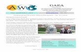 FALL QUARTERLY | 2015 Vol. XLI Outstanding Educator Award ... · GAEA—Fall Quarterly—2015 2 Greetings AWG! ... young professional, esteemed scientist, or retired: if you know
