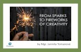 FROM SPARKS TO FIREWORKS OF CREATIVITY ... ... Tongue twisters Crosswords/Anagrams Word puzzles Reading puzzles Writing puzzles Logical problem solving Computer games Number puzzles